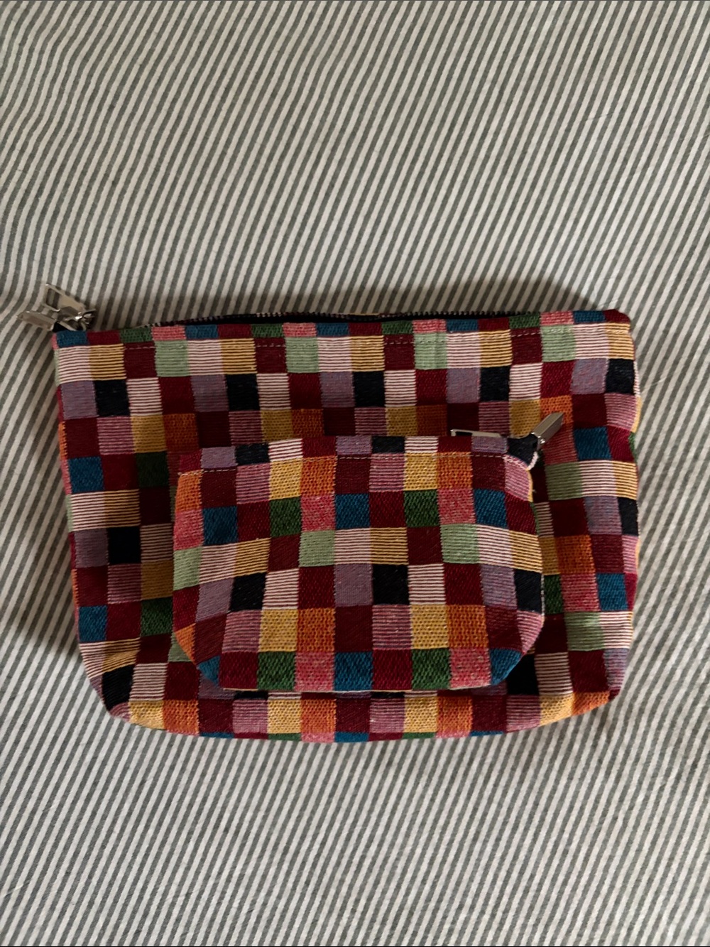 Check Zippered Pouch Set - Picture 7 of 8